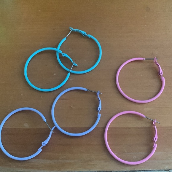 neon hoop earrings - Picture 2 of 3